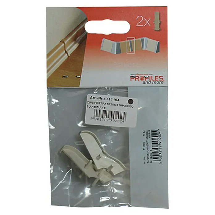 Profiles and more Übergangskappe SU18/FU18 - Weiß, 2 Stk. - Eine Packung mit zwei Eckverbindern für Fußleisten, ideal für saubere Übergänge und Ecken in Ihrem Zuhause.