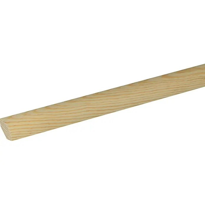 Viertelstab - 240 x 2,2 x 2,2 cm, Fichte/Kiefer - Ein naturbelassener, unbehandelter Holzstab mit abgerundeten Kanten, ideal für Handwerksprojekte oder als vielseitiges Baumaterial.