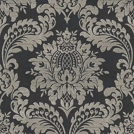 Sublime Vliestapete Damask (Schwarz) 10 x 0,52 m