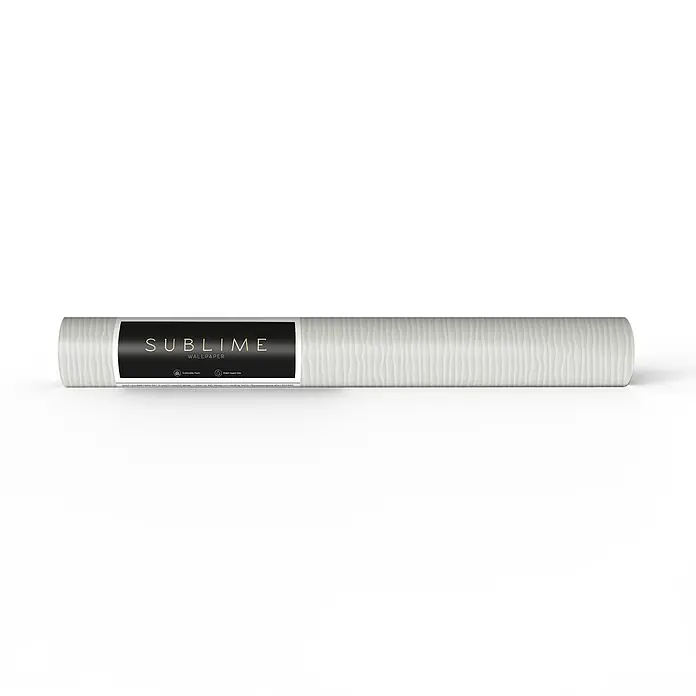 Sublime Vliestapete Organic Lines - Grau - Tapetenrolle 'SUBLIME WALLPAPER' mit dezentem, hellem Wellenlinienmuster.