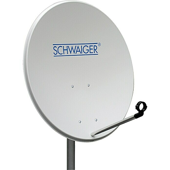 Schwaiger Satellitenschüssel SPI992 011Stahl, Durchmesser Spiegelfläche: 80 cm, Hellgrau Front View