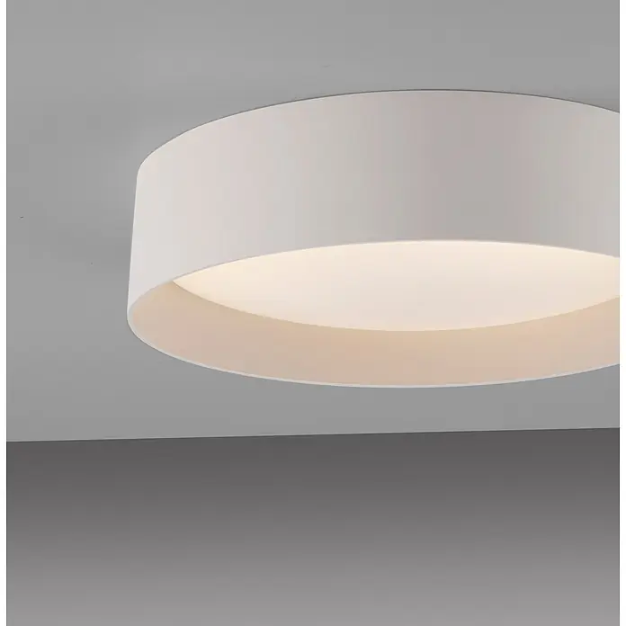 Just Light LED-Deckenleuchte rund Tavoli - 10 W, Ø x H: 28,5 x 7 cm, Sandbrise, Neutralweiß - Weiße, runde Deckenleuchte mit warmer, diffuser Beleuchtung.
