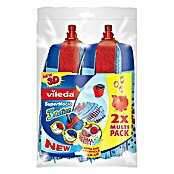 Vileda SuperMocio Wischmop-Ersatzkopf 3Action Doppelpack (2 Stk., Material Bezug: Mikrofaser)