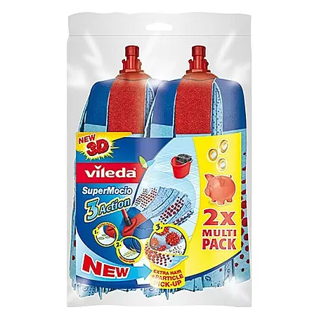 Vileda SuperMocio Wischmop-Ersatzkopf 3Action Doppelpack