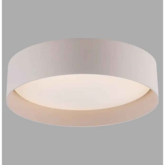Just Light LED-Deckenleuchte rund Tavoli - 10 W, Ø x H: 28,5 x 7 cm, Sandbrise, Neutralweiß - Eine weiße, runde LED-Deckenleuchte mit beleuchtetem Diffusor.