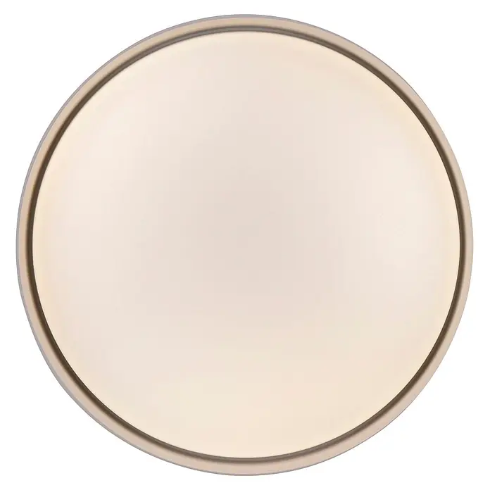 Just Light LED-Deckenleuchte rund Tavoli - 10 W, Ø x H: 28,5 x 7 cm, Sandbrise, Neutralweiß - Runde, cremefarbene LED-Deckenleuchte mit schmalem Metallrand.