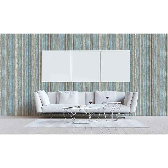 Tapete Holz Mateo M1-No.56 Vliestapete Blau Grau Tapeten in Holzoptik - 