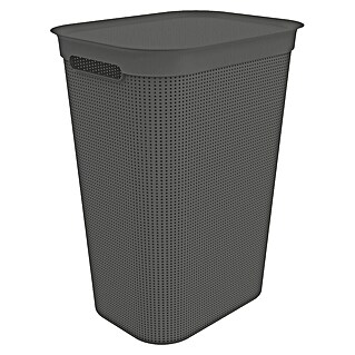 Rotho Wäschesammler Brisen (431 x 340 x 529 mm, Kohlschwarz, Kunststoff)
