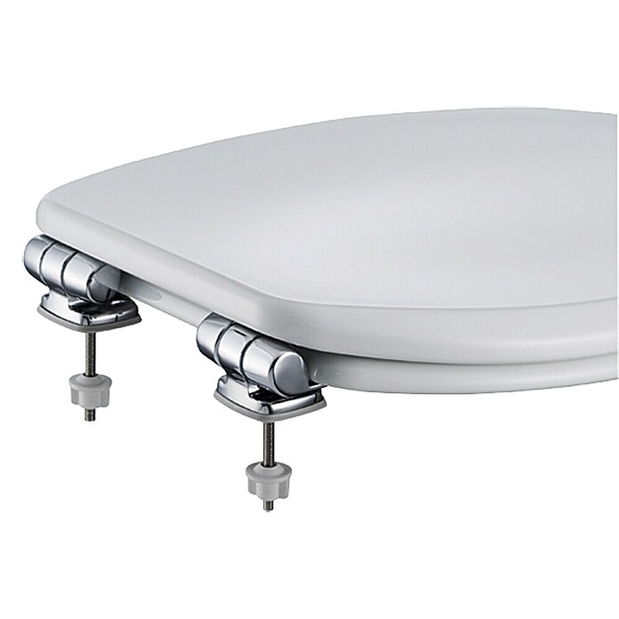 Poseidon Tapa de WC (Blanco, Núcleo de madera, Caída amortiguada)