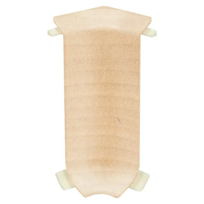 LOGOCLIC Innenecke - Buche Hell, 2 Stk., Geeignet für: Hartschaum-Sockelleisten - Nahaufnahme eines Pflasters. Das Pflaster hat an beiden Enden weiße Klebestreifen und ist hautfarben.