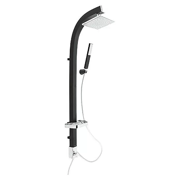 Schütte Duschpaneel Cityline - Höhe: 123 cm, Schwarz - Diagonale Ansicht