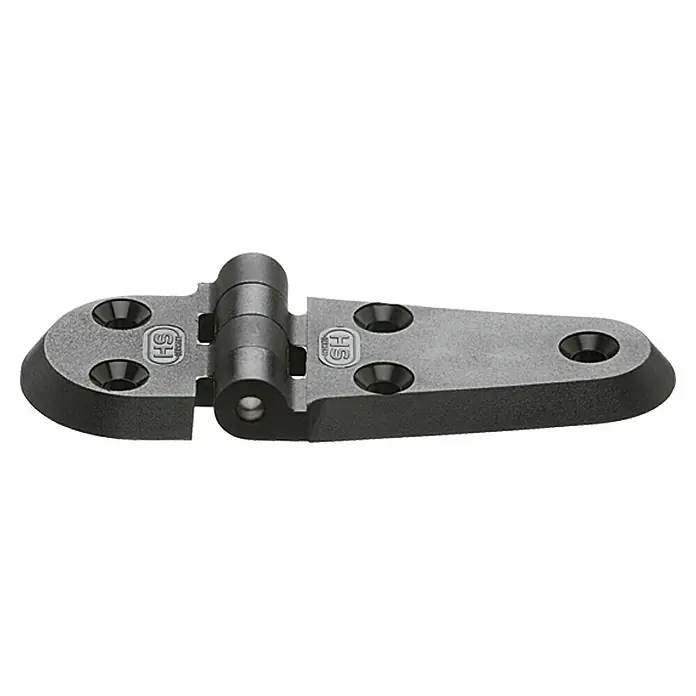 Sprenger Kunststoffscharnier - 110 x 40 mm, Schwarz - Bild einer HS-Scharniergarnitur in schwarzer Ausführung, ideal für Möbel und Türen. Robuste Bauweise für zuverlässige Funktionalität.