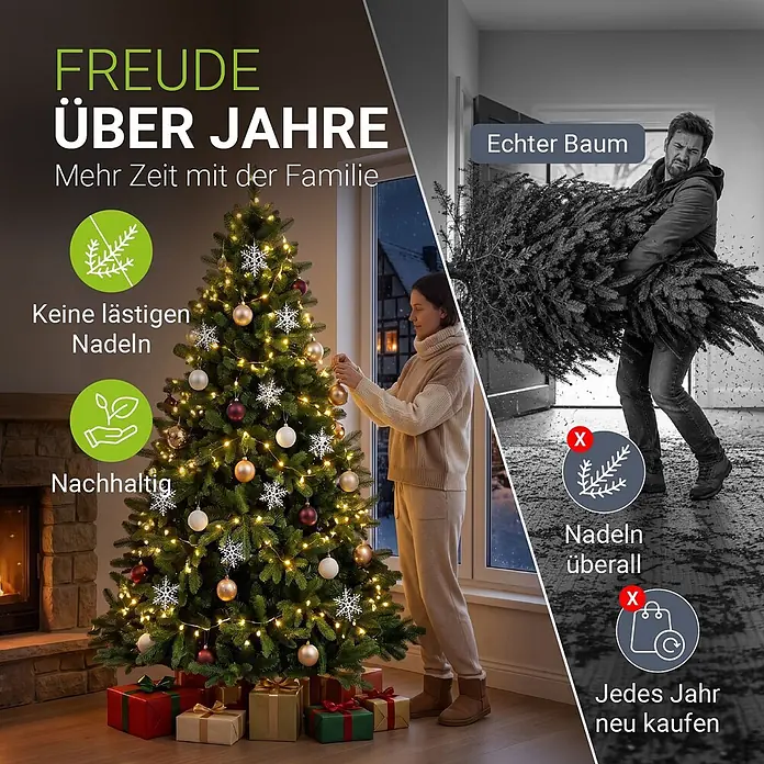 Weihnachtsbaum Norvi - L -  - Ein schön geschmückter künstlicher Weihnachtsbaum bringt dauerhafte Freude, im Gegensatz zu einem echten Baum, der Unordnung und jährlichen Kauf bedeutet.