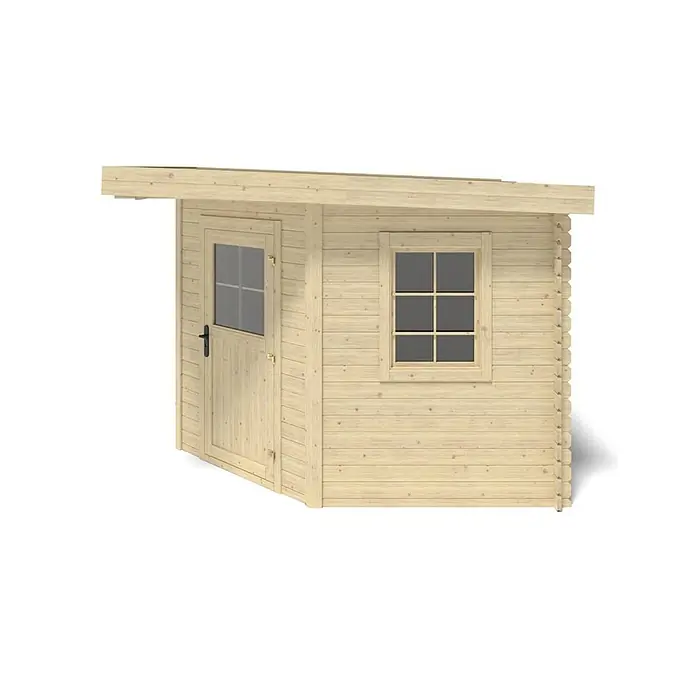 Gartenhaus, Gerätehaus 8m2 - 3x3m - 28mm -  - Helles Gartenhaus aus Holz mit Tür, Fenster und Pultdach.