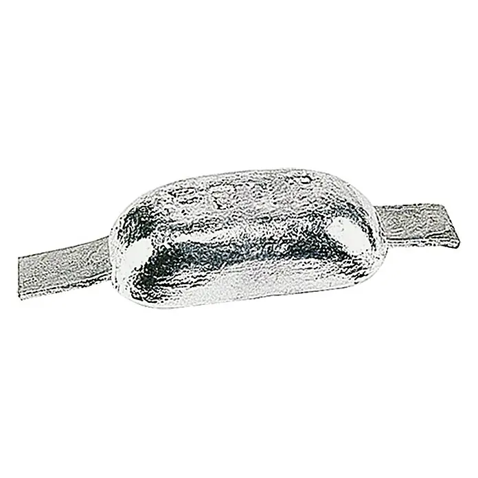 Talamex Rumpfanode - Magnesium, 750 g, Süß- & Brackwasser, 180 x 65 x 30 mm, Schweißen - Ein glänzendes, längliches Angelblei mit flachen, rechteckigen Enden. Perfekt für Angler, die Wert auf Qualität legen.