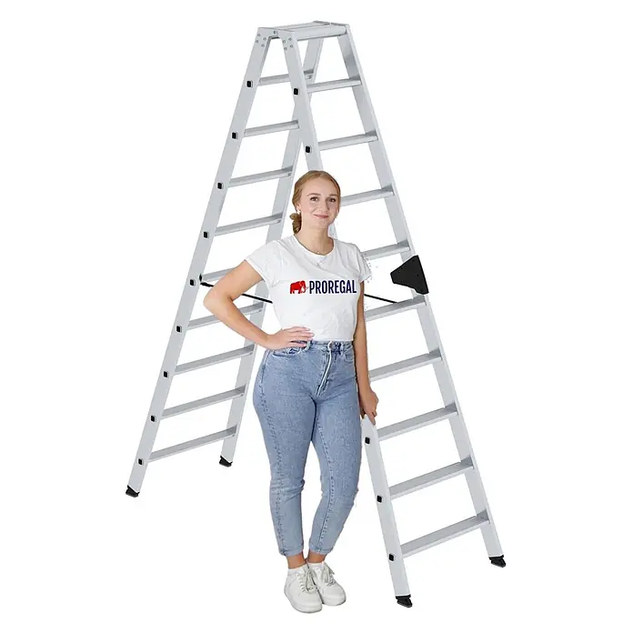 Stufen-Stehleiter beidseitig begehbar 2x10 Stufen - 