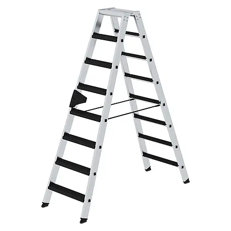 Stufen-Stehleiter beidseitig begehbar mit clip-step relax 2x8 Stufen