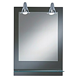 Kristall-Form Lichtspiegel Pierre (50 x 70 cm, Grau, Ablage)