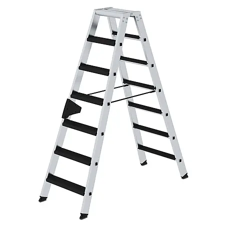 Stufen-Stehleiter beidseitig begehbar mit clip-step relax 2x7 Stufen