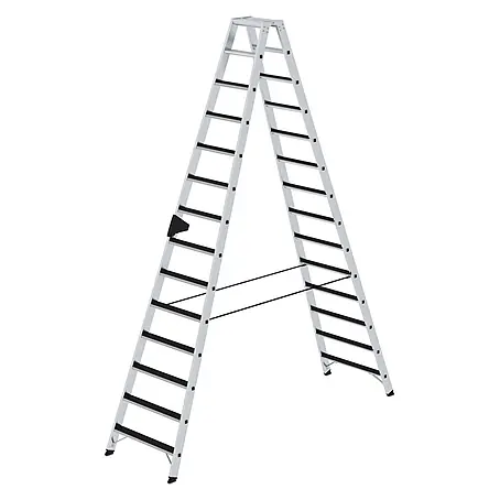 Stufen-Stehleiter beidseitig begehbar mit clip-step 2x14 Stufen