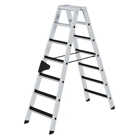 Stufen-Stehleiter beidseitig begehbar mit clip-step 2x7 Stufen