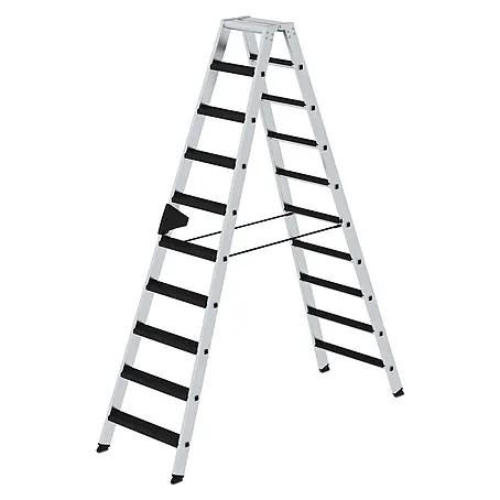 Stufen-Stehleiter beidseitig begehbar mit clip-step relax 2x10 Stufen