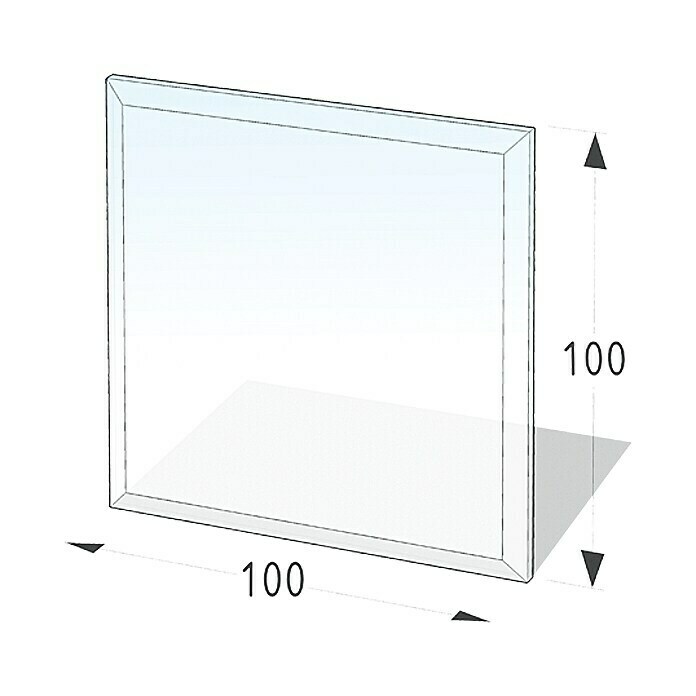 Lienbacher Glasbodenplatte100 x 100 cm, Eckig Front View