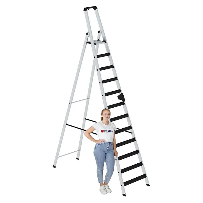Stufen-Stehleiter einseitig begehbar mit clip-step relax 14 Stufen - 