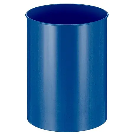 Stillvoller runder Metall Papierkorb | 30 Liter | HxØ 47x33,5cm | Blau