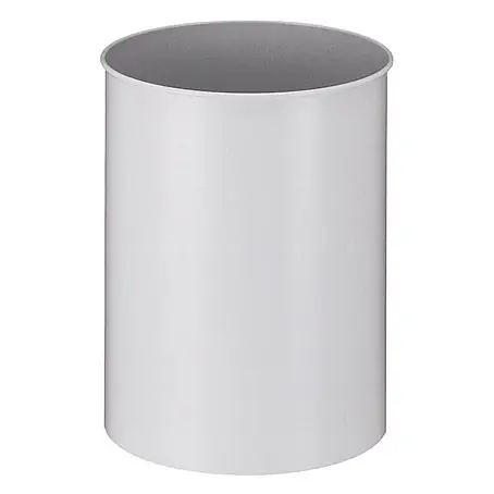 Stillvoller runder Metall Papierkorb | 30 Liter | HxØ 47x33,5cm | Grau