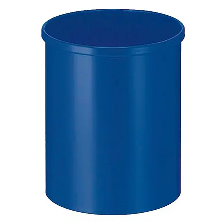 Stillvoller runder Metall Papierkorb | 15 Liter | HxØ 30,5x25,5cm | Blau