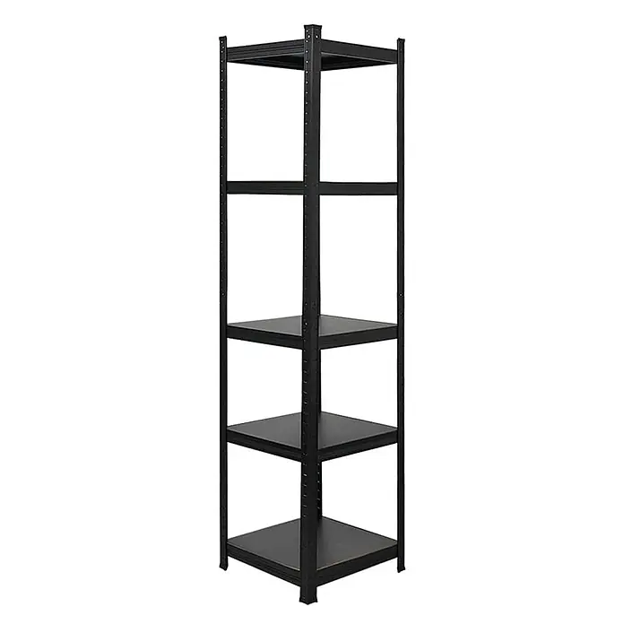 All Black Series Schwerlastregal Ragnar 180x45x45cm 100kg Matt Schwarz -  - Schwarzes Metallregal mit fünf verstellbaren Ablagen zur Aufbewahrung.