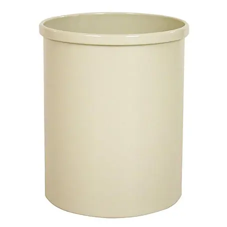 Stillvoller runder Metall Papierkorb | 15 Liter | HxØ 30,5x25,5cm | Weiß