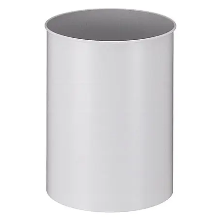 Stillvoller runder Metall Papierkorb | 15 Liter | HxØ 30,5x25,5cm | Grau