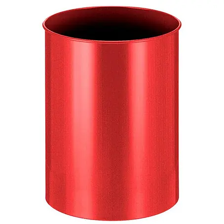 Stillvoller runder Metall Papierkorb | 30 Liter | HxØ 47x33,5cm | Rot