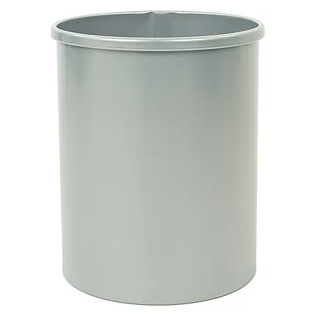 Stillvoller runder Metall Papierkorb | 15 Liter | HxØ 30,5x25,5cm | Silber