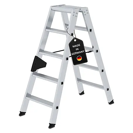 Stufen-Stehleiter beidseitig begehbar 2x5 Stufen