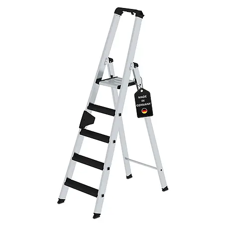 Stufen-Stehleiter einseitig begehbar mit clip-step relax 5 Stufen