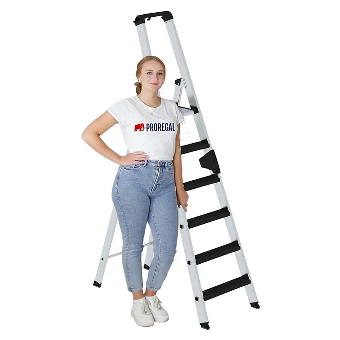 Stufen-Stehleiter einseitig begehbar mit clip-step relax 6 Stufen - 
