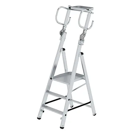 Plattformleiter steckbar | 3 Stufen | inkl. klappbaren Griffen | Aluminium