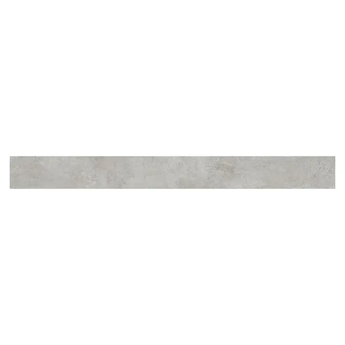 Cenefa decorativa Efecto Porcelanato - 3 pzs., L x An: 115 x 11,5 cm, Gris, Plástico - Losa rectangular de hormigón gris claro con textura sutil desgastada, apta para suelos o paredes modernas.