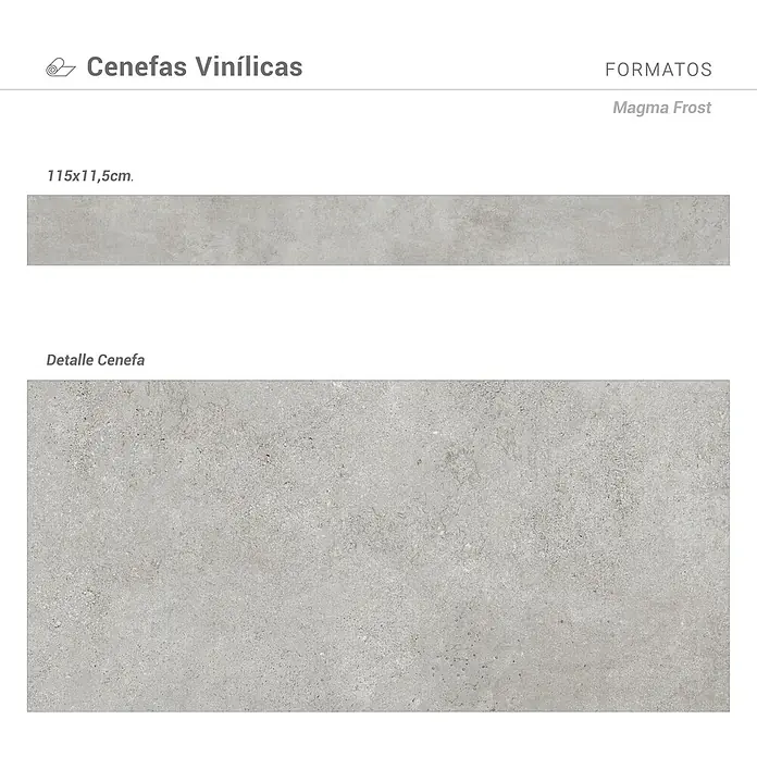 Cenefa decorativa Efecto Porcelanato - 3 pzs., L x An: 115 x 11,5 cm, Gris, Plástico - Cenefa vinílica gris claro Magma Frost con textura de piedra, de 115x11,5cm, para uso decorativo.