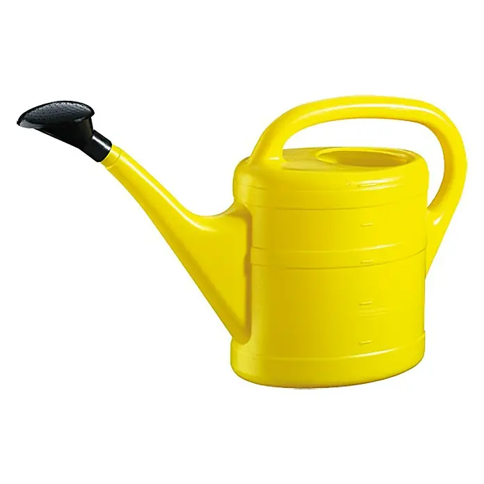 Geli Gießkanne - Gelb, 5 l - Gelbe Gießkanne mit schwarzem Brausekopf für die Gartenarbeit, ideal zum Bewässern von Pflanzen und Blumen.