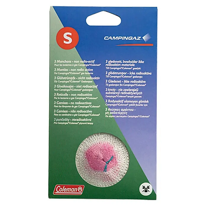 Campingaz Camisa para farolillo - 3 ud., Tamaño: S - Camisas de lámpara Coleman S, paquete de 3, no radioactivas, compatibles con lámparas Campingaz y Coleman. Ideal para exterior.