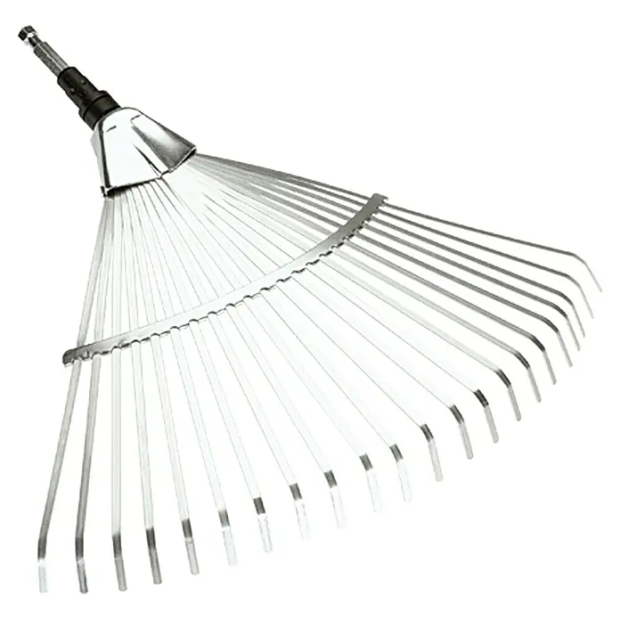Gardena Combisystem Laubbesen - Arbeitsbreite: 50 cm, Aluminium - Ein Fächerbesen aus Metall mit verstellbaren Zinken für die Gartenarbeit, ideal zum Zusammenkehren von Laub und Gartenabfällen.