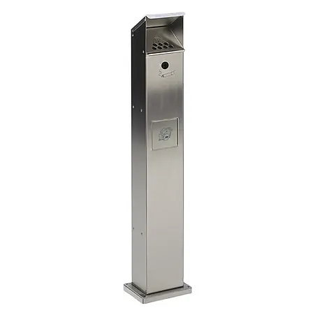 Kombiascher Standsäule für Außenbereich | HxBxT 115x18x15cm | Edelstahl