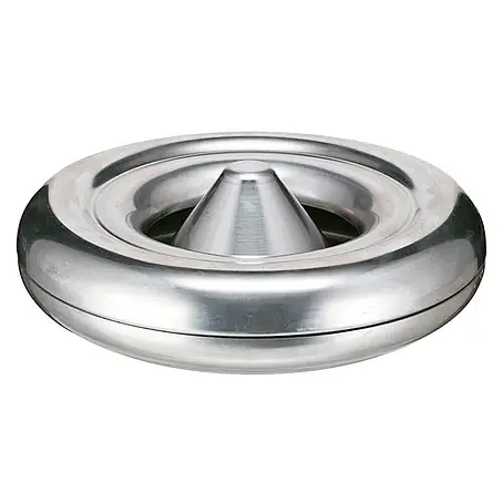 Feuerlöschender Tischaschenbecher aus Aluminium | HxØ 6x25cm | Silber
