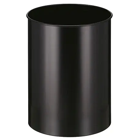 Stillvoller runder Metall Papierkorb | 30 Liter | HxØ 47x33,5cm | Schwarz