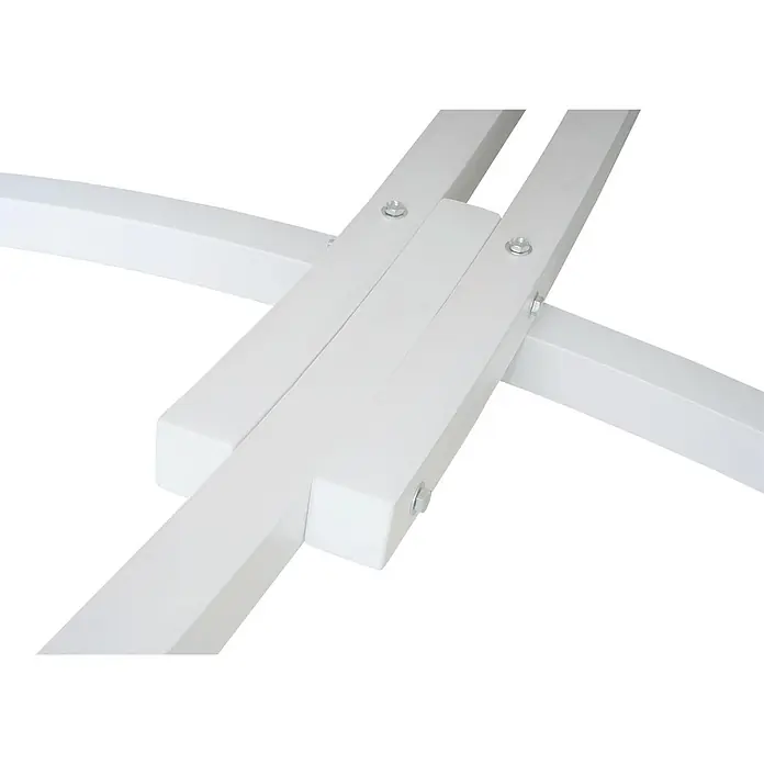 Mendler Hängematte HWC-J47 bis 200kg 420cm - weiß, Creme-weiß -  - Weißes Holzgestell-Gelenk mit Metallschrauben befestigt.