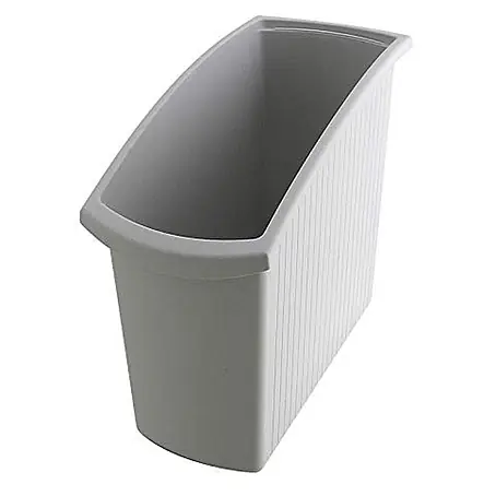 Rechteckiger Kunstoff Papierkorb | 18 Liter | HxBxT 34,5x19,4x45cm | Grau